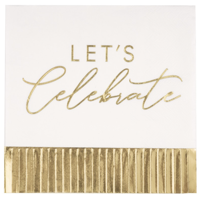 Gold Happy Birthday Luncheon Napkins 16ct