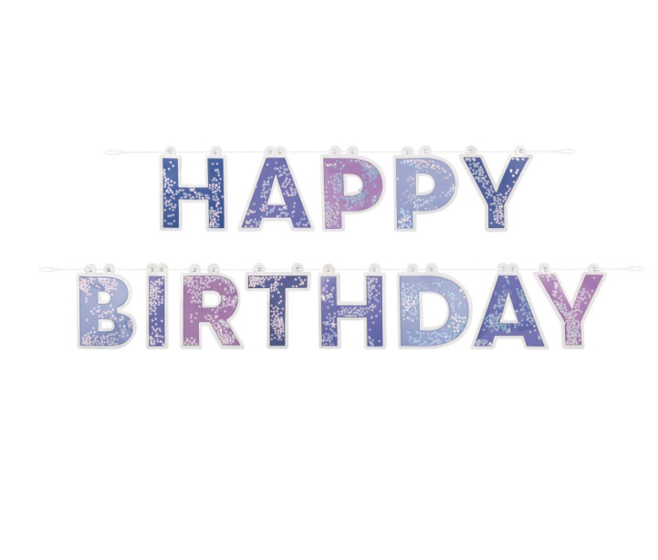 Confetti Filled &quot;Happy Birthday&quot; Letter Banner