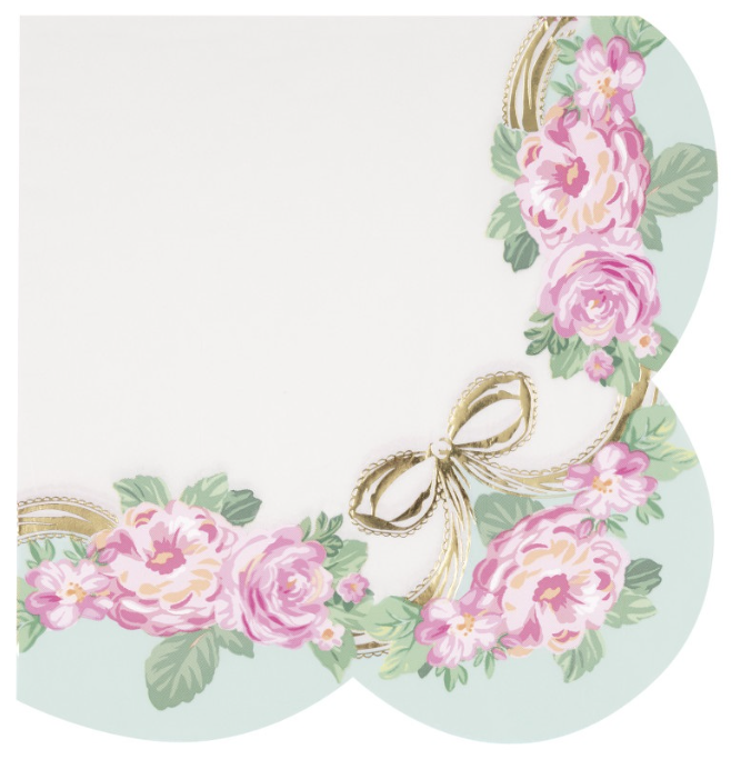 Golden Garden Party Scalloped Edge Dinner Napkins 16ct