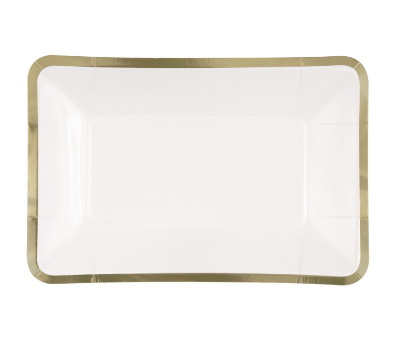 Golden Bumble Bee Rectangular 9&quot; x 6&quot; Appetizer Plates  8ct