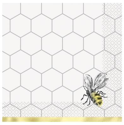 Golden Bumble Bee Luncheon Napkins 16ct