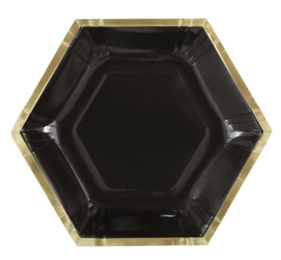 Golden Bumble Bee Hexagon-Shaped 8.25&quot; Plates 8ct