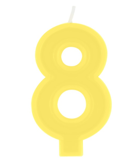 Raised Border Number 8 Birthday Candle
