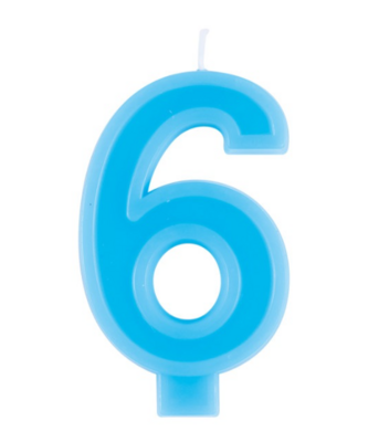 Raised Border Number 6 Birthday Candle