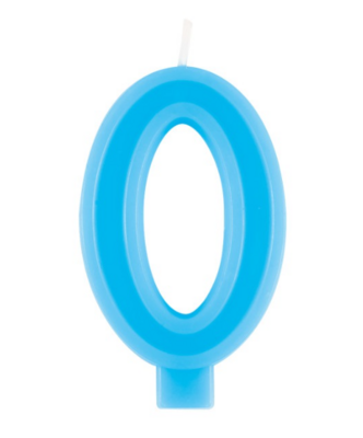 Raised Border Number 0 Birthday Candle
