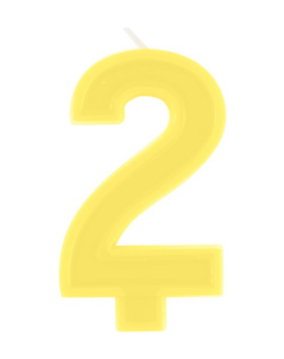 Raised Border Number 2 Birthday Candle