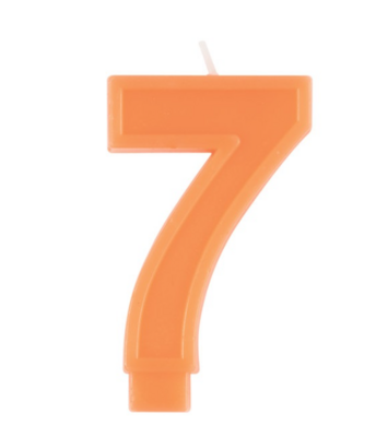 Raised Border Number 7 Birthday Candle