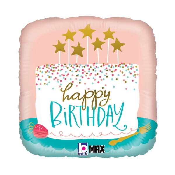 Foil Balloon - Birthday Confetti Cake - 8&quot;