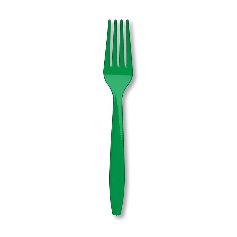Plastic Forks Emerald Green - 24PCS