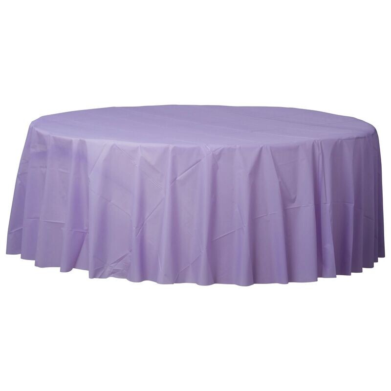 Plastic Round Table Cover - Lilac 84&quot;