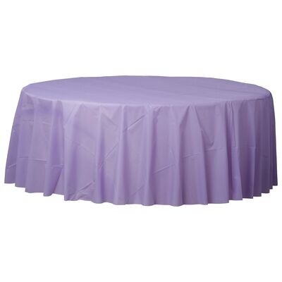 Plastic Round Table Cover - Lilac 84&quot;