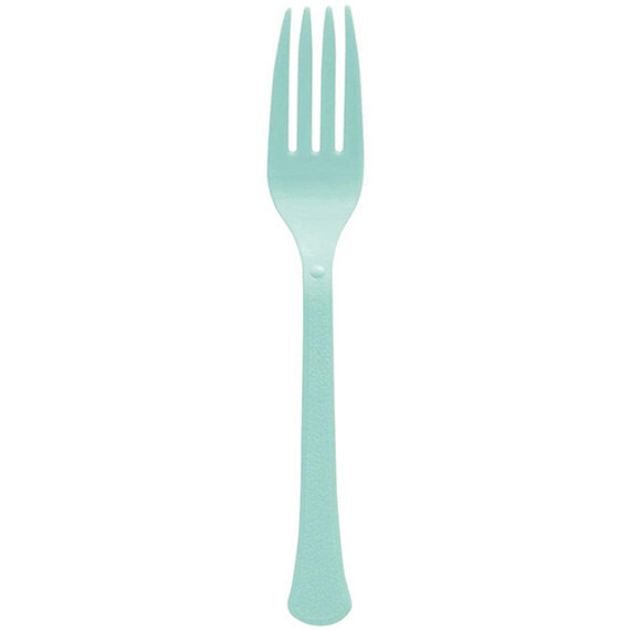 Reusable Plastic Forks, Mid Ct. - Robins Egg Blue