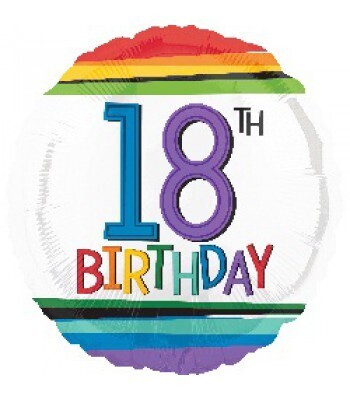Foil Balloon - 18th Birthday Rainbow 18&quot;