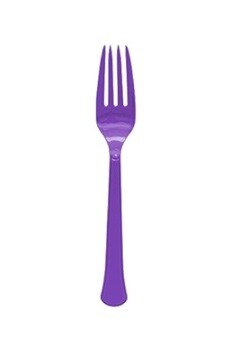 Reusable Plastic Forks, Mid Ct. - New Purple