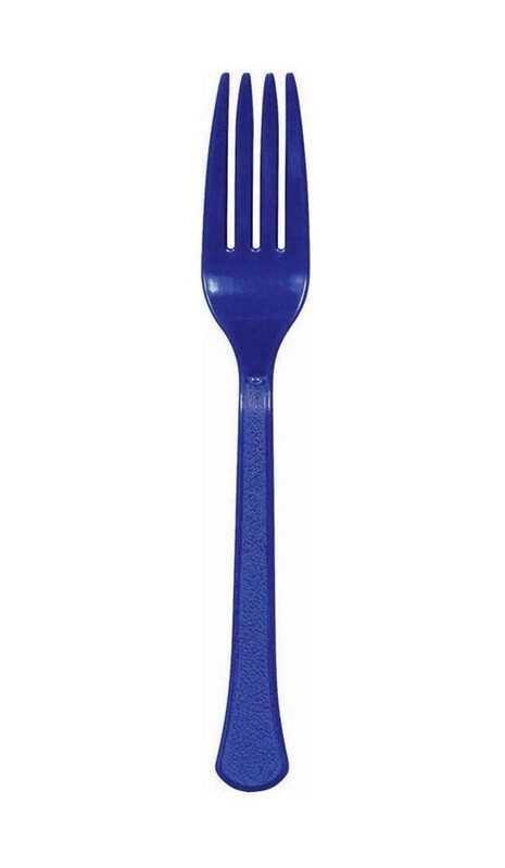 Reusable Plastic Forks, Mid Ct. - Bright Royal Blue