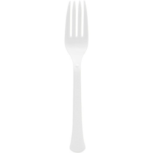 Reusable Plastic Forks, Mid Ct. - Frosty White