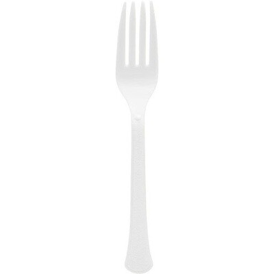 Reusable Plastic Forks, Mid Ct. - Frosty White