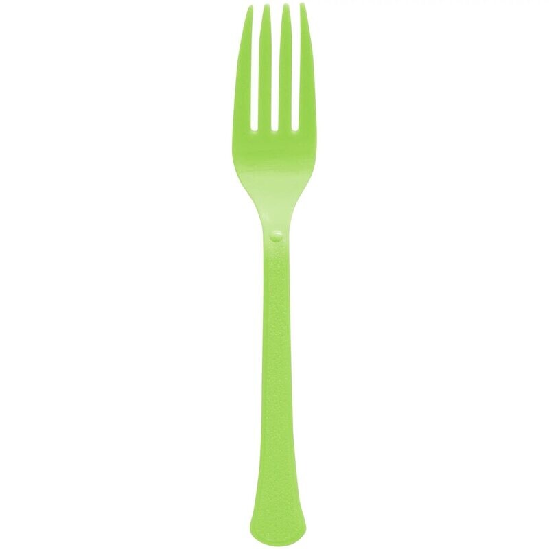 Reusable Plastic Forks, Mid Ct. - Kiwi