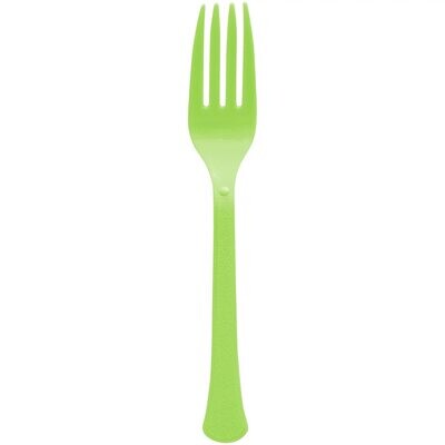 Reusable Plastic Forks, Mid Ct. - Kiwi