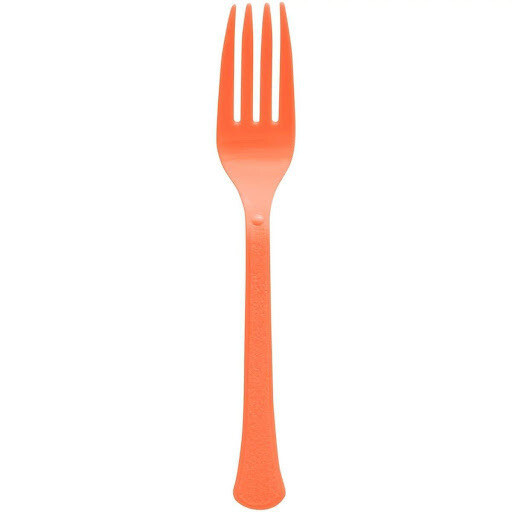 Reusable Plastic Forks, Mid Ct. - Orange Peel