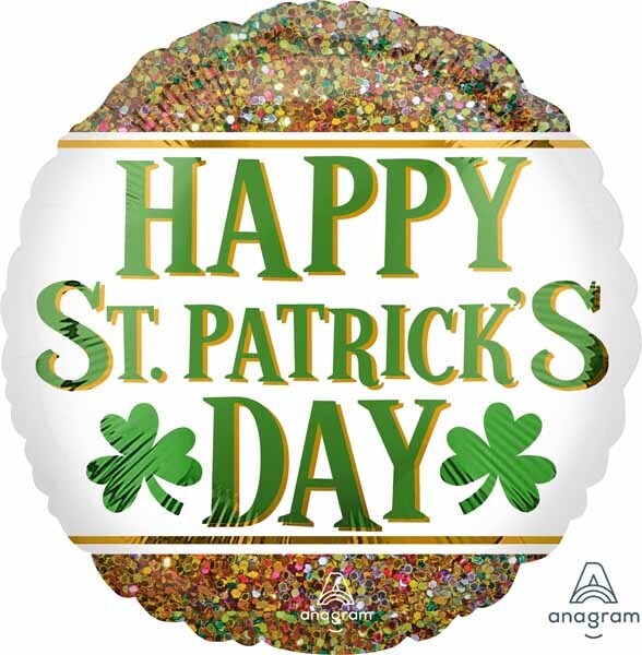 ST PATS DAY GLITTER 18&quot; RND