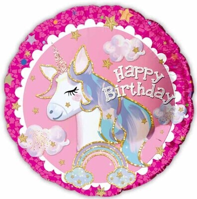 HAPPY BDAY UNICORN 18&quot; FOIL