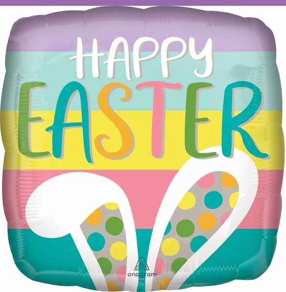 HAPPY EASTER BUNNY EARS 18&quot; SQR