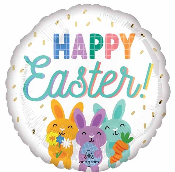 EASTER CUTE BUNNIES 18&quot; RND