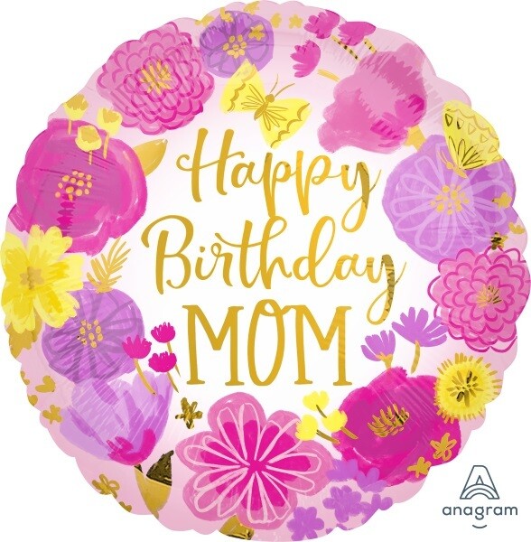 Foil Balloon - Happy Birthday MOM - 18&quot;