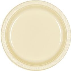 Plastic Plates 20pc Vanilla Creme 10 1/4&quot;