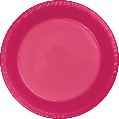 Plastic Plates 20pc Hot Magenta 9&quot;