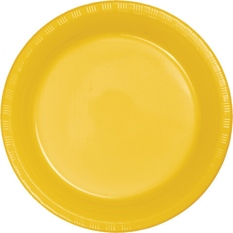 Plastic Plates 20pc School Bus Yellow 10 1/4&quot;