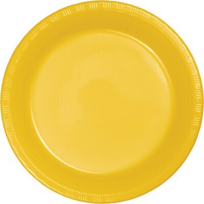 Plastic Plates 20pc School Bus Yellow 10 1/4&quot;