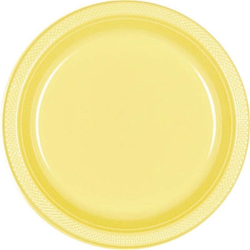 Plastic Plates 20pc Light Yellow 10 1/4&quot;