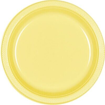 Plastic Plates 20pc Light Yellow 10 1/4&quot;