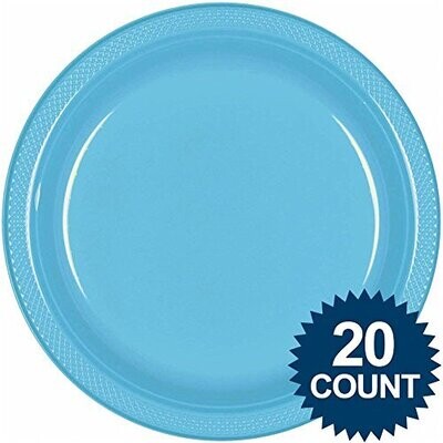 Plastic Plates 20pc Carribean Blue 10 1/4&quot;