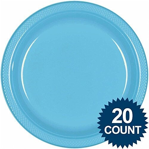 Plastic Plates 20pc Carribean Blue 10 1/4&quot;