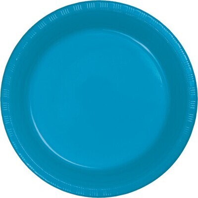 Plastic Plates 20pc Turquoise 10 1/4&quot;