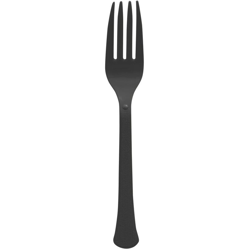 Reusable Plastic Forks, Mid Ct. - Jet Black