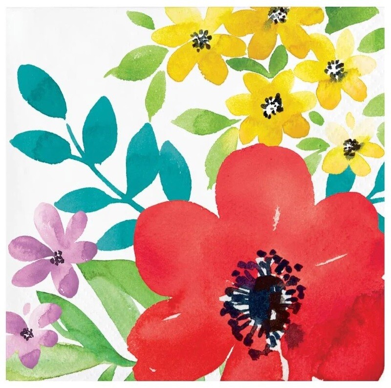 Napkins - BEV - Spring Poppies - 16PK - 2PLY