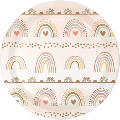 Plates - BEV - Boho Rainbow - 6.75&quot; - 8 PCS