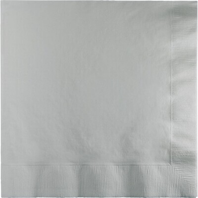 Napkins 50pc Shimmering Silver 12 7/8 X 12 7/8&quot;