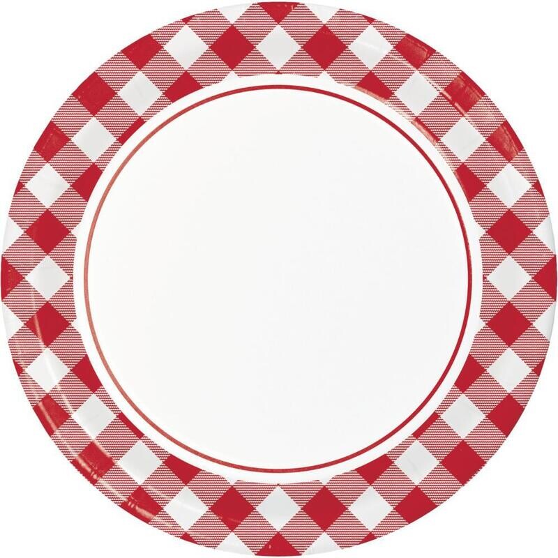 Plates - LN - Classic Gingham - 8.75&quot; - 8PCS