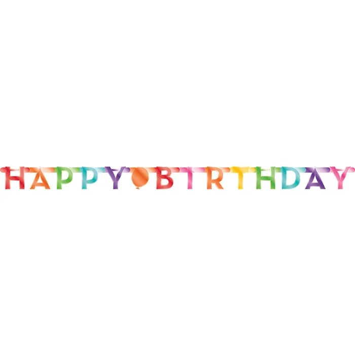 Banner - Happy Birthday - Foil - 5FT x 4.12&quot;