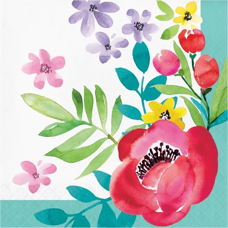 Napkins - LN - Spring Poppies - 16PK - 2PLY