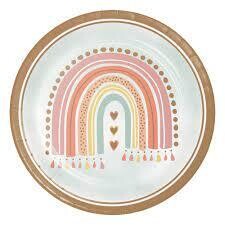 Plates - LN - Boho Rainbow - 8.75&quot; - 8 PCS