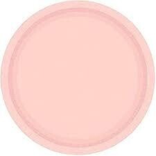 Pale Pink Value Round Paper Plates, 9&quot;