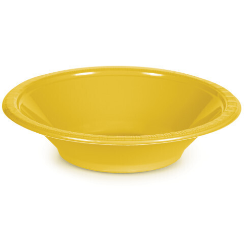Plastic Bowls 20pc School Bus Yellow 12 oz