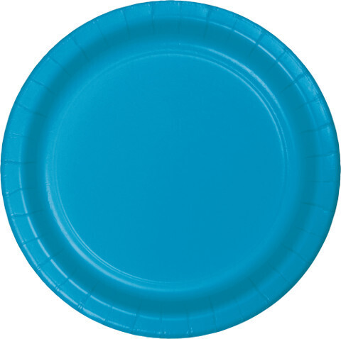 Paper Plates 24pc Turquoise 6 7/8&quot;