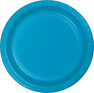 Paper Plates 24pc Turquoise 6 7/8&quot;